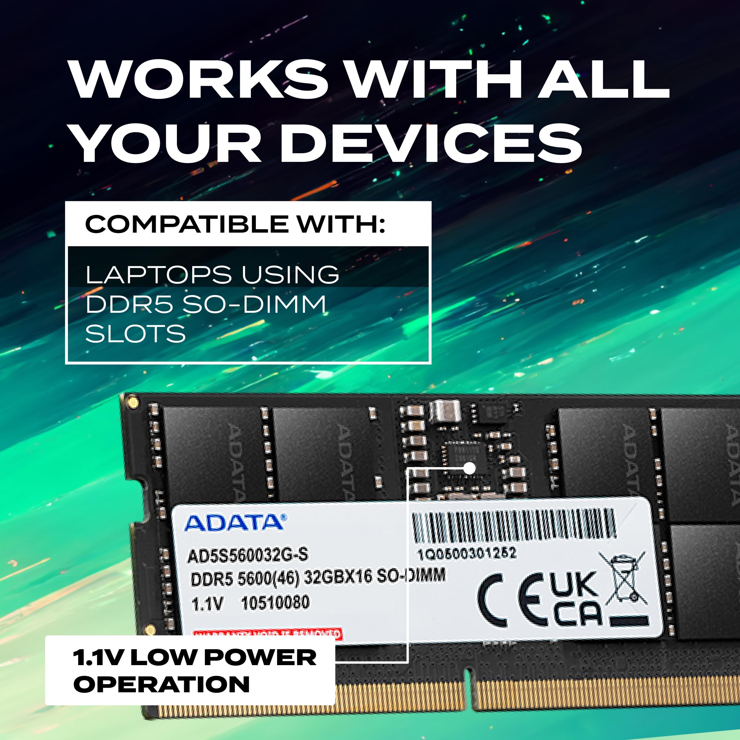 ADATA DDR5 5600 SO-DIMM Memory Module - 32GB High Bandwidth Laptop